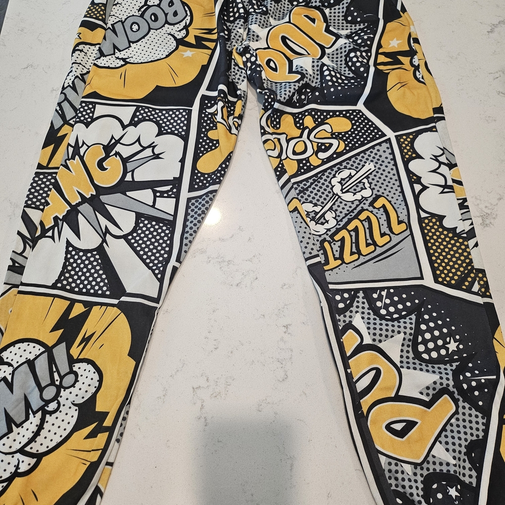 Comic Book Style Graphic Pants